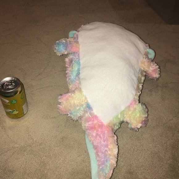 Rainbow Pastel Fluffy Axolotl Plush - Picture 7 of 8